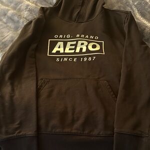 Aeropostale Black Crewneck Sweatshirt with White AERO Logo